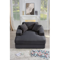 Amelia Extra Large Corduroy Comfy Chaise Lounges Sofa Bed With Deep Seat by Latitude Run