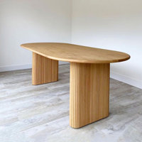 Burlywood Oval Solid Wood Dining Table by Hokku Designs