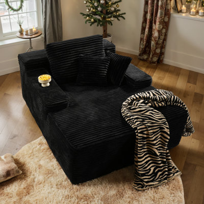 Nathasa Oversized 66.78" Upholstered Chaise Lounge with Pillow, No Assembly Required Cloud Chair Indoor, Modern Single Couch, Comfy Fluffy Sleep Sofa by Ivy Bronx