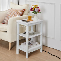 Morant Litwin End Table With Charging Station USB Storage End Table Sofa Table For Living Room Bedroom by 17 Stories