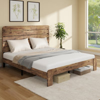 Heavy Duty Bed Frame, Platform Bed Frame with Wood Headboard & Footboard by Gracie Oaks