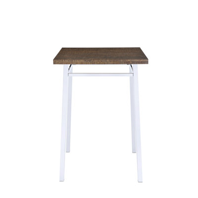 Nadie Bar Table In Oak & Chrome 72595 by Wrought Studio