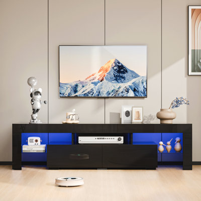 Nakesia Modern Entertainment Center With LED Lights And Storage by Wrought Studio