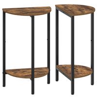 2-tier  End Tables Half Round Side Tables Half Moon Table with Open Shelves by 17 Stories