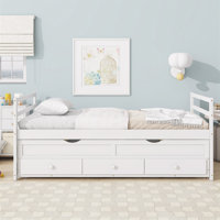 Twin Size Bed with Trundle and Three Storage Drawers by Red Barrel Studio