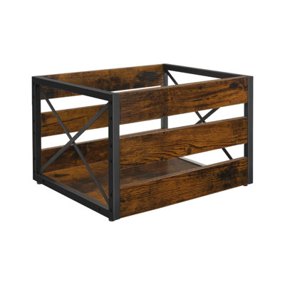Vinyl Record Storage, Large LP Vinyl Record Storage Crate, Metal & Wooden Vinyl Record Album Holder, Cube Record Organizer Box, Holds Up To 80+ Record by 17 Stories