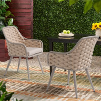 Outdoor Dining Armchair With Cushion by Hokku Designs