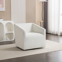 Nice Modern Upholstered Barrel Armchair, 360° Swivel by Latitude Run