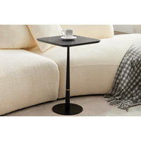 Modern Black Wooden Coffee Table With Iron Base – Stylish Living Room Accent Piece by George Oliver