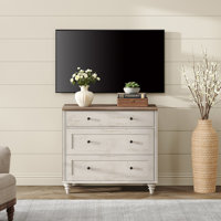 Scarlett Dresser TV Stand For Bedroom, Mid Century Modern TV Console Table Dressers With 3 Chest Of Drawers by Charlton Home