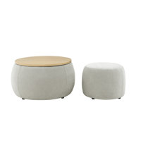 End Table, Round Storage Ottoman by George Oliver