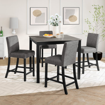 5-Piece Wooden Counter Height Table Set With 4 Chairs For Dining Room by Red Barrel Studio