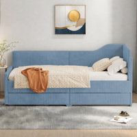 Closter L-shaped Upholstered Daybed With 2 Storage Drawers by Latitude Run