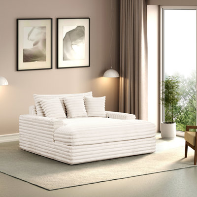 Hedden Oversized Chenille Chaise by Everly Quinn