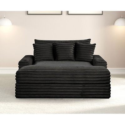 Hedden Oversized Chenille Chaise by Everly Quinn
