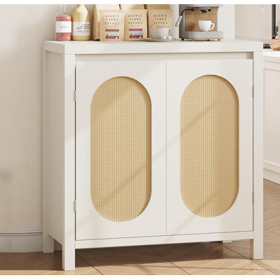 Storage Cabinet With 2 Rattan Doors, Wooden Sideboard Buffet Cabient With Storage by Bay Isle Home