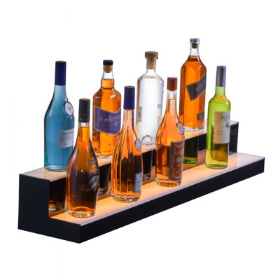 LED Lighted Liquor Bottle Display Bar Shelf RF & App Control 2-Step by Ivy Bronx
