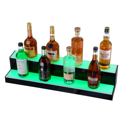 LED Lighted Liquor Bottle Display Bar Shelf RF & App Control 2-Step by Ivy Bronx