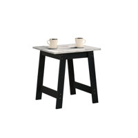 End Table With Faux Marble Top Finish by Winston Porter