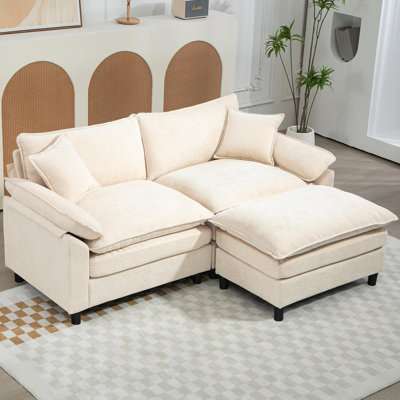 Upholstered L-Shape Sectional With Ottoman by keylanta