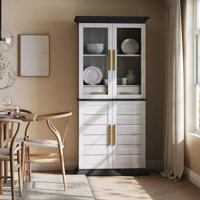 72" Tall Kitchen Pantry Large Storage Cabinet W/Doors & Shelves