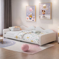Daybed Upholstered Elegant Daybed With Cloud-shaped Backrest And Two Armrests by Lark Manor