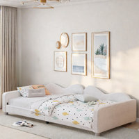 Daybed Upholstered Elegant Daybed With Cloud-shaped Backrest And Two Armrests by Lark Manor