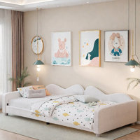 Upholstered Elegant Daybed With Cloud-shaped Backrest And Two Armrests by Lark Manor