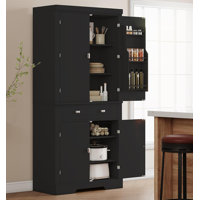 Tall Kitchen Pantry Storage Cabinet, Kitchen Storage Cabinet With A Large Drawer, 2 Cabinets by Winston Porter