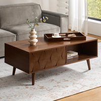 Sara Doody 47.25"W Mid-century Lift-Top Coffee Table with Storage Tray by Kelly Clarkson Home
