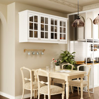63"W Wall Mounted Pantry Cabinet With 4 Glass Door by Red Barrel Studio