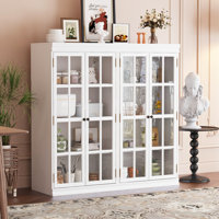 47.2"H Pantry Cabinet With 4 Glass Door by Red Barrel Studio