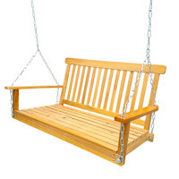Outdoor Teak Wood Swing With Armrests For Various Spaces, Comfortable And Durable by Ophelia & Co.