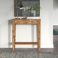 Brown Solid Wood Console Table, Use As Doorway Table, Hallway Desk, Or Accent Furniture For Decorating Foyer, 31 X 11.5 X 34 Inches by Red Barrel Studio