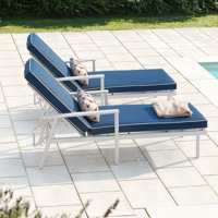 Skylar Outdoor Aluminum Lounge Chairs with 6-Level Adjustment by Birch Lane