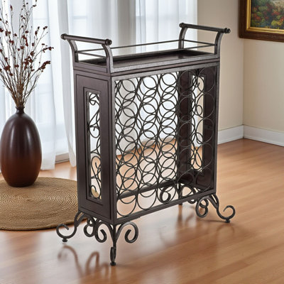 Guada 25 Bottle Wine Rack, Removable Tray in Antique Bronze by Lark Manor