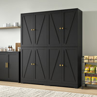 72" Tall Kitchen Pantry Set Of 2, Farmhouse Storage Cabinet by August Grove