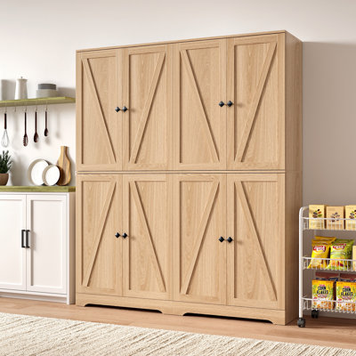 72" Tall Kitchen Pantry Set Of 2, Farmhouse Storage Cabinet by August Grove