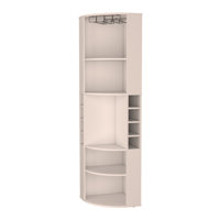 White 5 Large Shelves Corner Bar Cabinet