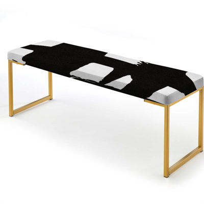 Finkel - Abstract Modern Upholstered Gold Bench by East Urban Home