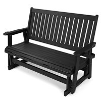 Poly Lumber Patio Glider Three Seat with Cup Holders, Durable HIPS Material, All-Weather Resistant, High Backrest and Deep Contoured Seat, Heavy Duty by Red Barrel Studio