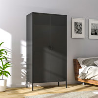 71" Steel Wardrobe Black by Ebern Designs