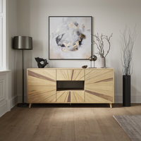 Sylmar Fann Mid-Century Modern Starburst TV Stand Console Storage Cabinet by George Oliver