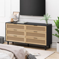 6-Drawers Rattan Storage Cabinet Rattan Drawer,For Bedroom,Living Room by Bayou Breeze