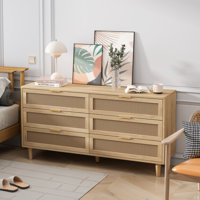 6-Drawers Rattan Storage Cabinet Rattan Drawer,For Bedroom,Living Room by Bayou Breeze