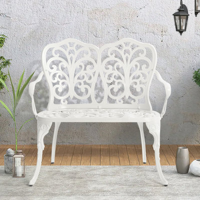 Aluminum Outdoor Butterfly Loveseats Park Garden Bench by World Menagerie