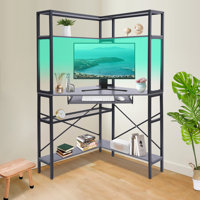 Corner Computer Desk With Power Outlets by 17 Stories