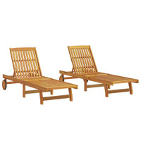 Lark Manor™ Sun Loungers 2 Pcs Solid Wood Acacia