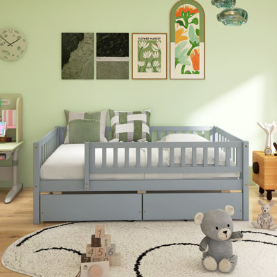 Daybed Wood Bed With Two Drawers by Harriet Bee