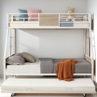 Twin Over FULL Metal Bunk Bed With Trundle 2 - Side Ladder And Full-Length Guardrail, No Box Spring Needed, Large Under Bed Storage, Easy Assemble by Mason & Marbles